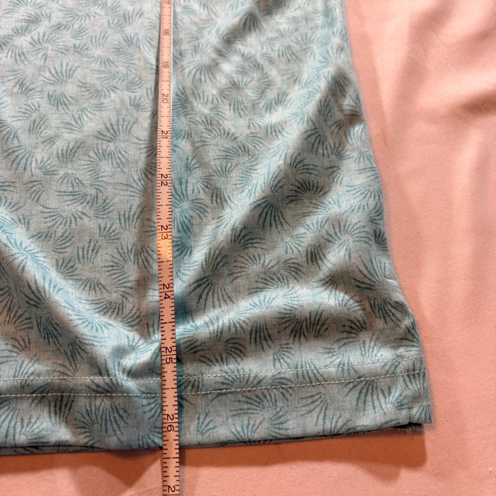 Greg Norman Polo Shirt Mens Small Aqua Blue Palm Print ML75 Play Dry Golf Top - Picture 8 of 9